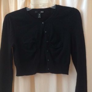 Aqua Cashmere Crop Sweater